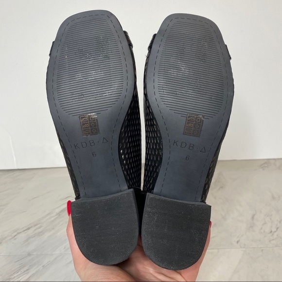 Kelsi Dagger Brooklyn Simone Peep Toe Black Perforated Leather Bootie 6 - Picture 11 of 12